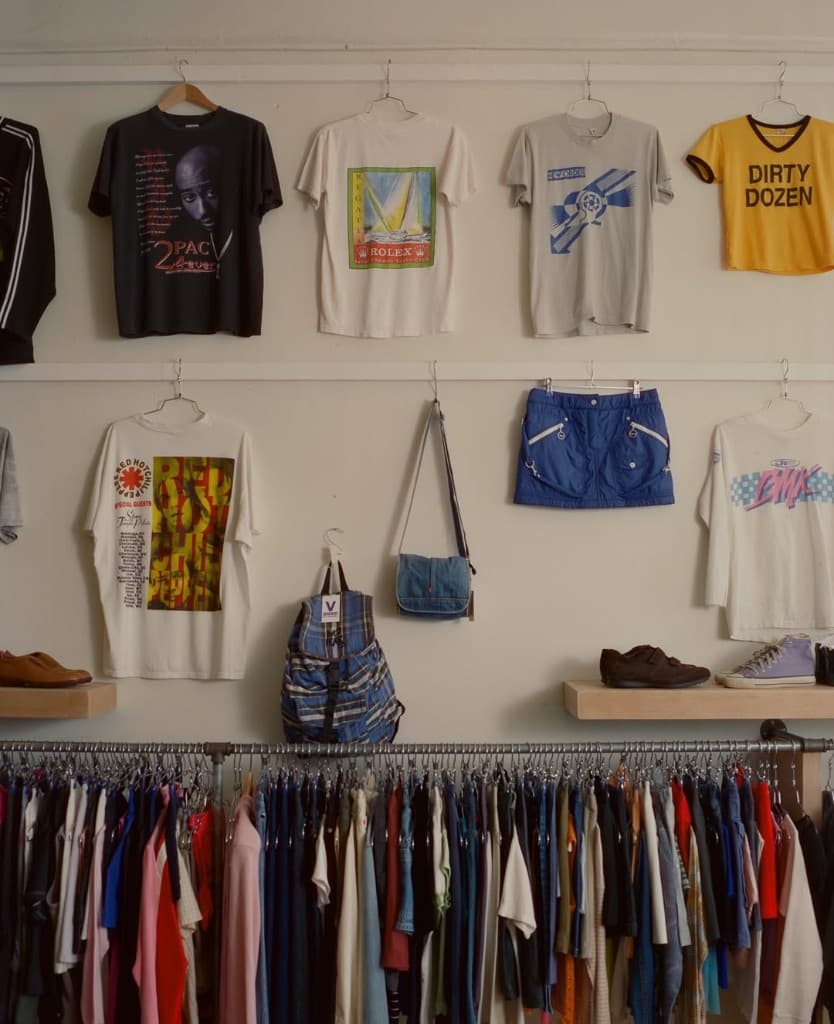 Varsity Los Angeles interior — vintage apparel display