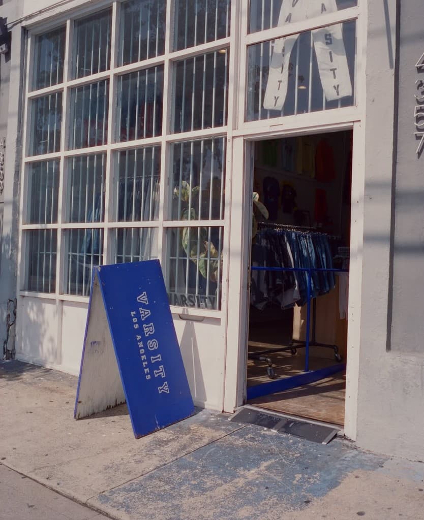 Varsity Los Angeles storefront with sidewalk sign